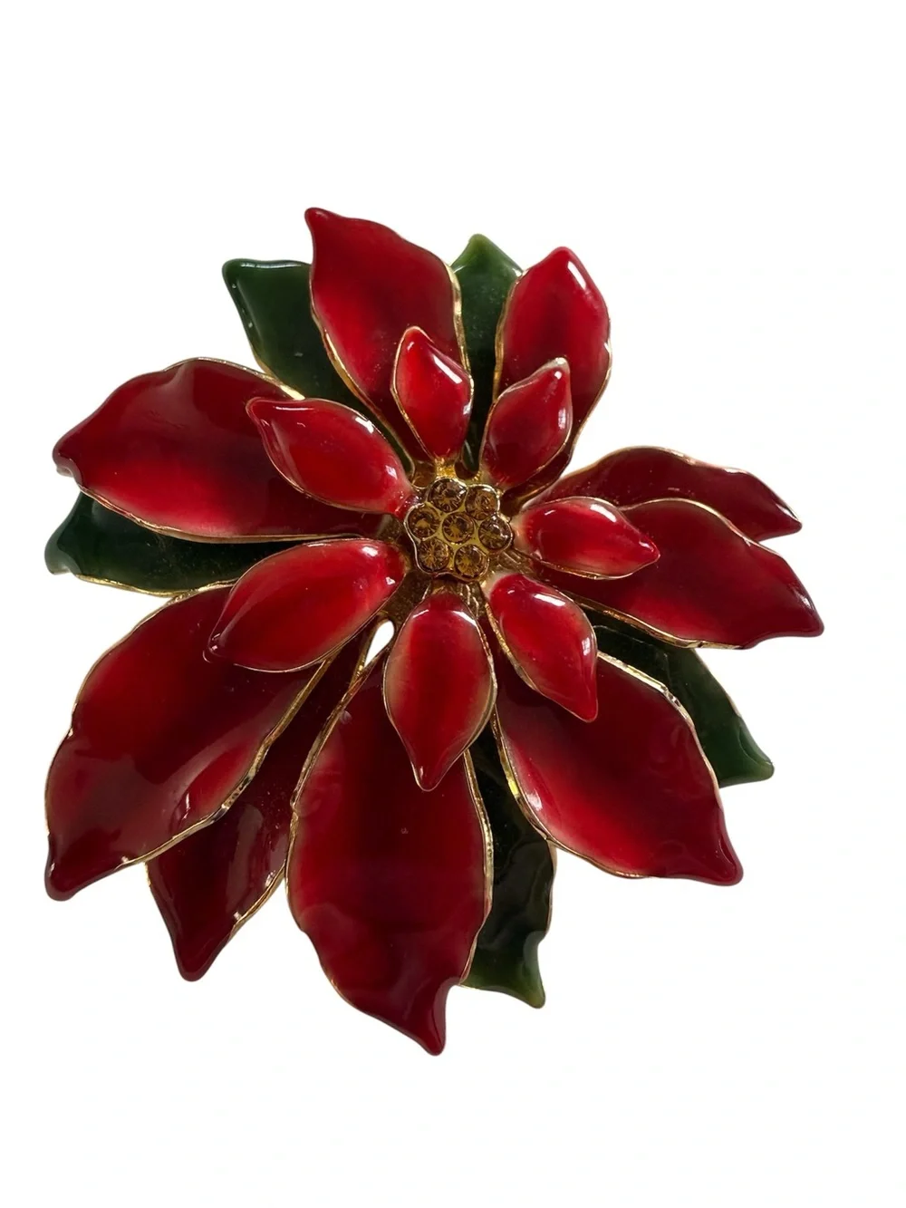 Vintage Poinsettia Brooch
